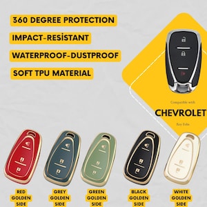 CHEVROLET 3-Button Key Fob Cover for Malibu, Tahoe, Camaro - Tpu 360 Protection