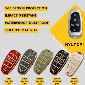HYUNDAI 5-Button Key Fob Cover for Sonata, Palisade, Tucson, Santa Fe