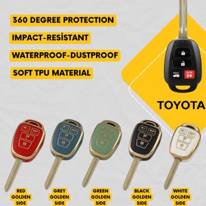 TOYOTA 4-ButtonEntry Key Fob Abdeckung für Camry, Corolla - TPU Fernbedienung Fall