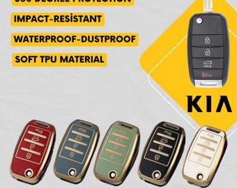 KIA 4-Button Key Fob Cover for Optima, Soul, Sorento, Rio, Sportage, Forte - Tpu 360 Protection