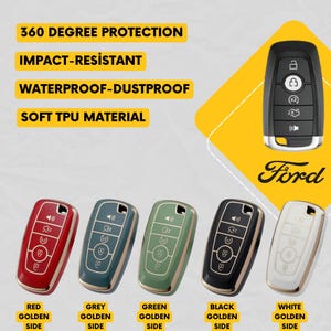 FORD 5-Button Key Fob Cover for Bronco, Edge, Escape, Expedition, Maverick, Explorer