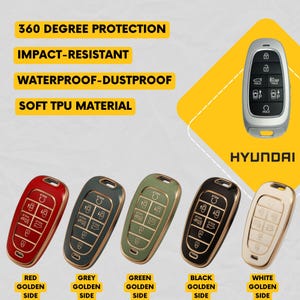 HYUNDAI 7ボタンキーフォブカバー（ソナタ、サンタフェ、ツーソン、ネクソ用） - TPUリモートケース