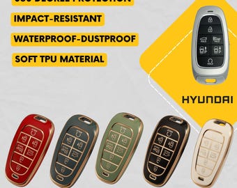 HYUNDAI 7-Button Compatible Key Fob Cover for Palisade, Santa Fe, Sonata, Tucson - Tpu Remote Case