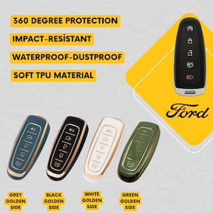 FORD 5-Button Key Fob Cover for Escape, Expedition, Flex, Explorer, Taurus, Navigator - Tpu Remote Case