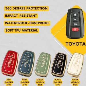 TOYOTA 4-Button Key Fob Cover for Camry, RAV4, Corolla