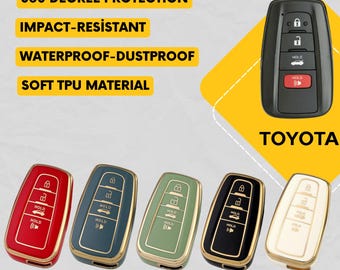 TOYOTA 4-Button Key Fob Cover for Camry, RAV4, Corolla