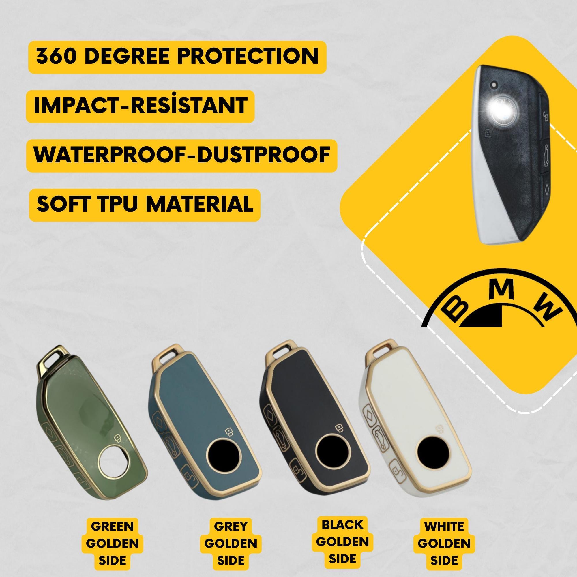 For BMW 5 7 Series I8 G11 G12 Red Real Carbon Fiber Key Fob Case Cover - View #2