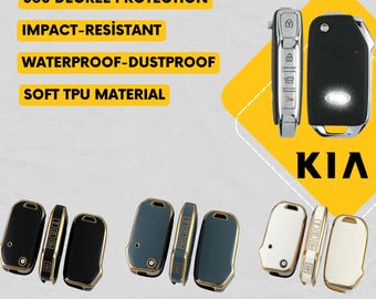 KIA 4-Button Key Fob Cover for Forte Flip Key - Tpu Remote Case