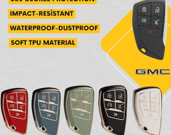 GMC 5-Button Key Fob Cover for Yukon  Buick Envision  Suburban  Tahoe