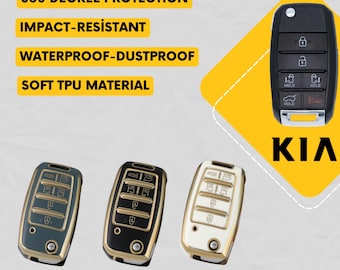 KIA 6-Button Key Fob Cover for Sedona EX, L, Lx, Sx - Tpu Remote Case