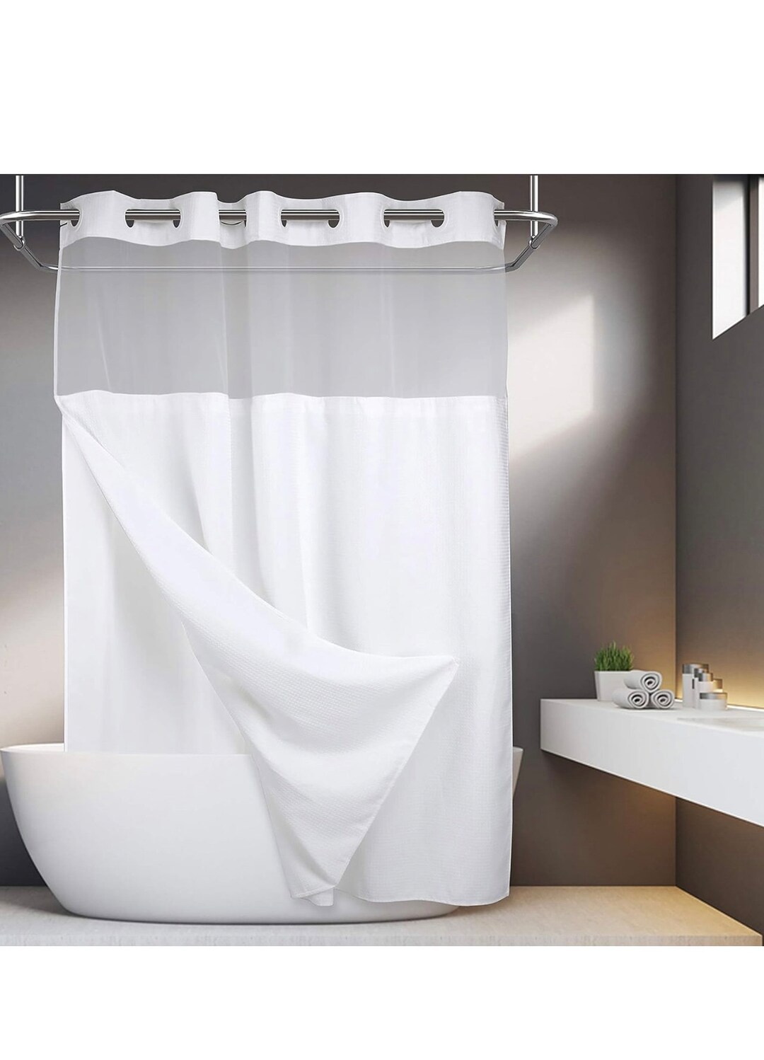 Hookless Hotel Shower Curtain Set Etsy