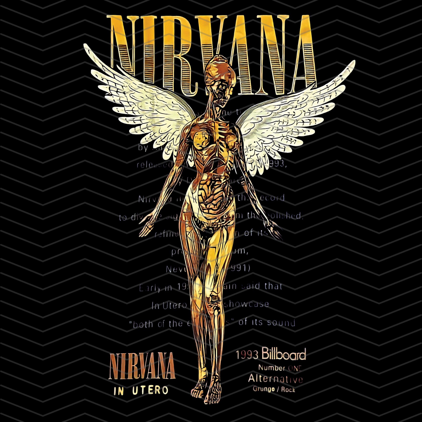 Nirvana PNG Nirvana Merch Vintage Graphic Tshirt Nirvana Design Layout for T-shirt Kurt Cobain ...
