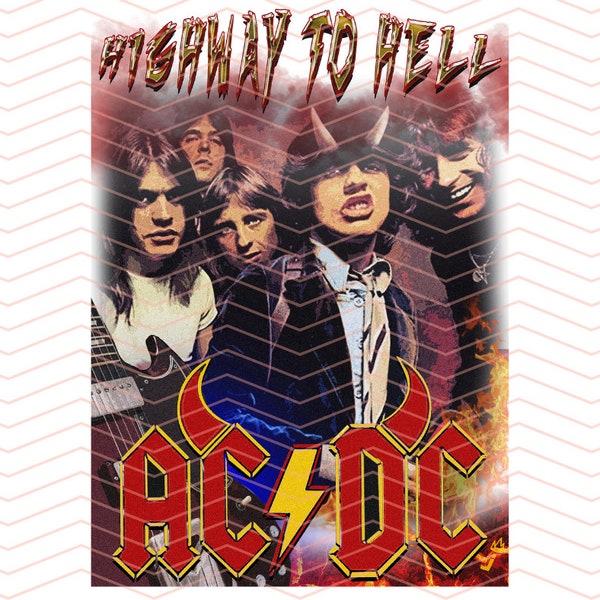 Ac/dc Rock Music PNG Acdc Grafica vintage Acdc Band Tshirt Ac Dc Design Layout per camicia DTF Acdc POD Design Stampa su camicia Grafica Acdc