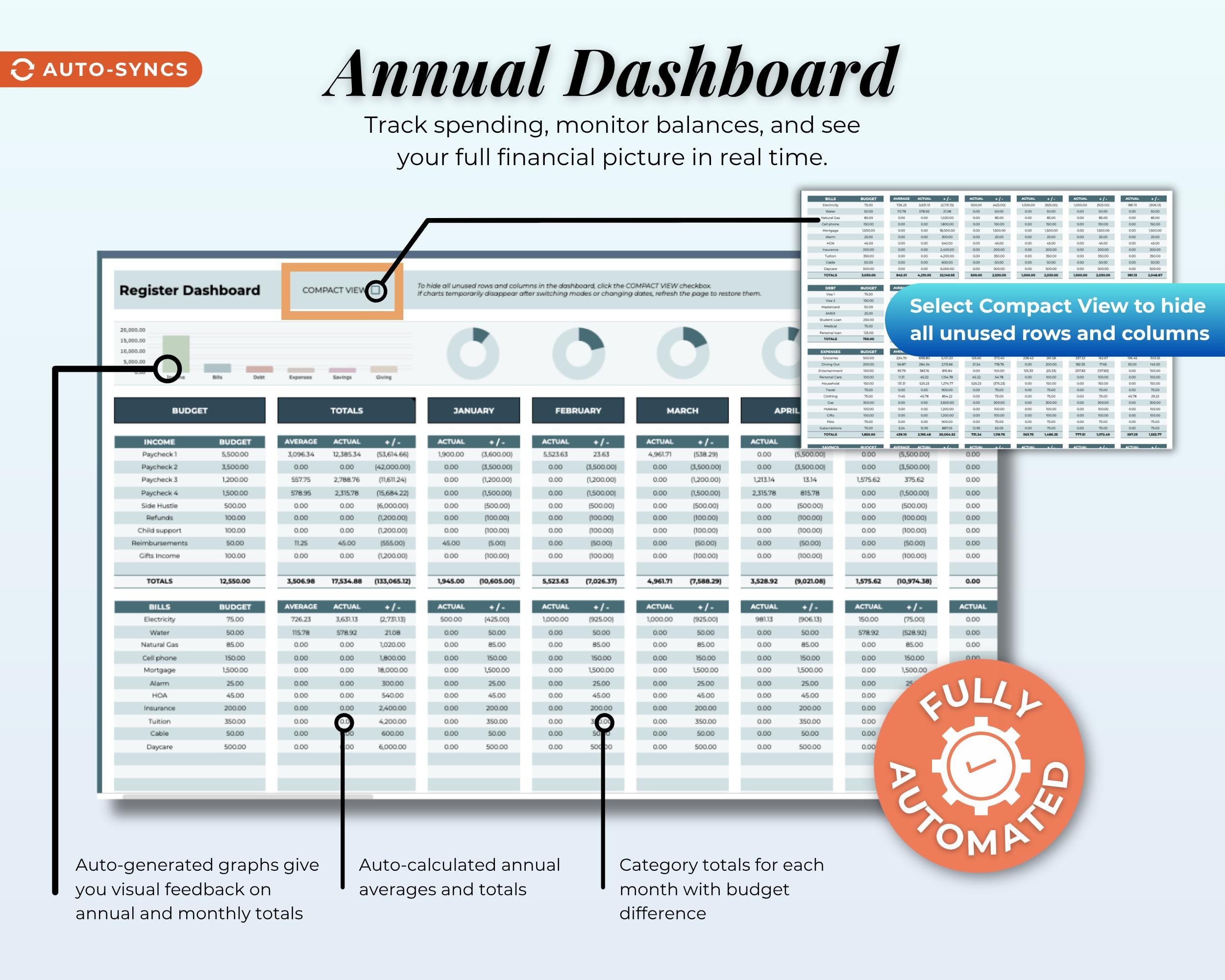Checkbook Register for Google Sheets Budget Digital Check Balancing ...