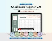 Budget & Checkbook Register Google Sheets Bank Account Tracker Finance Tracker Balance Tracker Easy Expense Tracker Simple Check Register