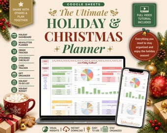 Christmas Planner Google Sheet Template Christmas Budget Planner Holiday Gift Tracker To Do List Stocking Christmas Gift Tracker Per Person