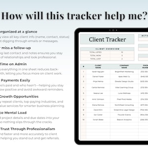 Client Tracker Google Sheet Template Freelance Tracker CRM Lead Tracking Small Business Client Management Spreadsheet Business Planner List image 5
