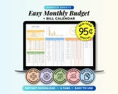 Monthly Budget Spreadsheet Google Sheets Budget Spreadsheet Template Expense Tracker Bill Tracker Paycheck Budget Weekly Budget Planner