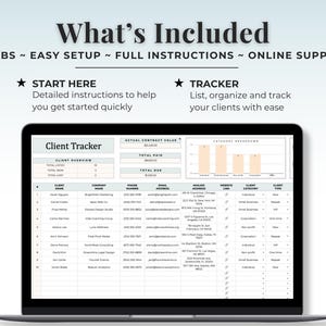 Client Tracker Google Sheet Template Freelance Tracker CRM Lead Tracking Small Business Client Management Spreadsheet Business Planner List image 2