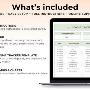 Income Tracker Spreadsheet Deposit Tracker Database Income Management ...