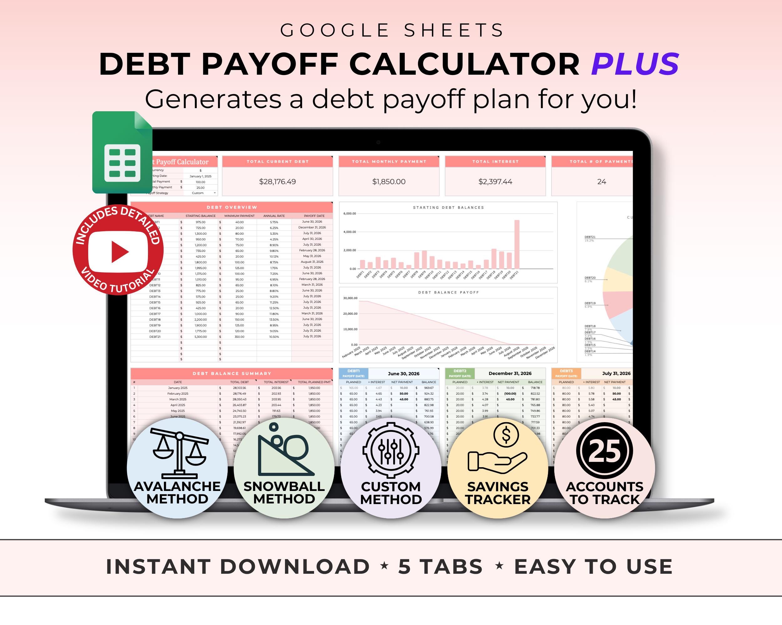 Debt Free Template Google Sheet Spreadsheet Debt Repayment Plan Debt