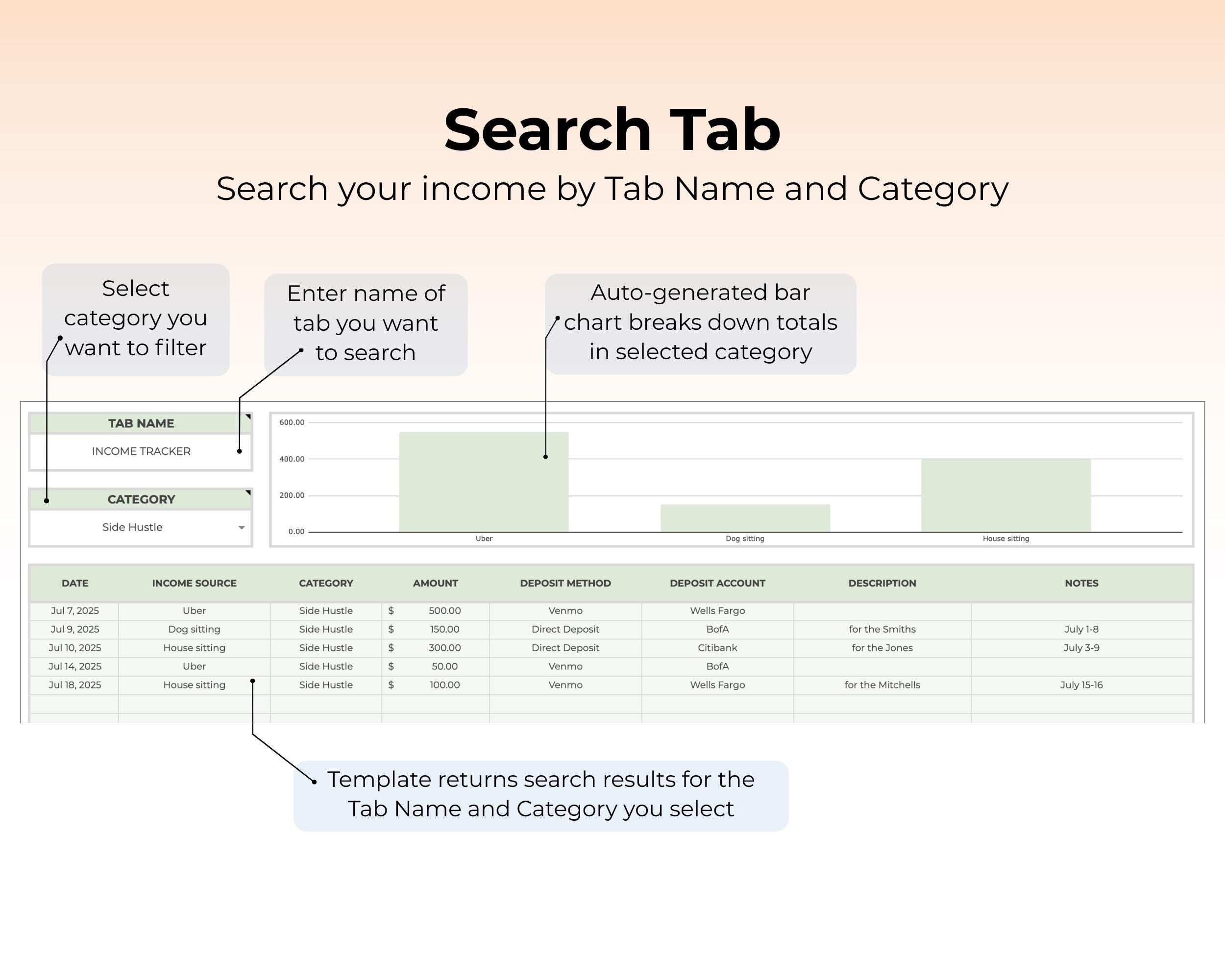 Income Tracker Spreadsheet Deposit Tracker Database Income Management ...