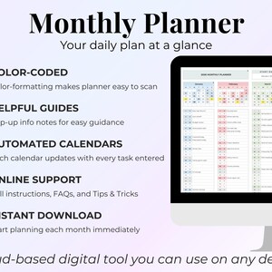 Year At A Glance Monthly Life Planner Year Planning Sheets Template Monthly Plan 12 Month Minimal Digital Planner Simple 5 Year Planner image 2