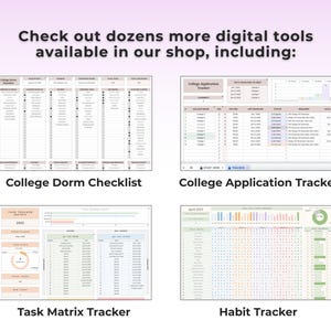 大学奨学金トラッカー Google Sheet 大学計画スプレッドシートテンプレート 大学準備締め切りトラッカー Excel 大学プランナー 画像 12