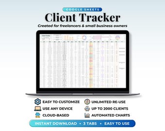 Client Tracker Google Sheet Template Freelance Tracker CRM Lead Tracking Small Business Client Management Spreadsheet Business Planner List