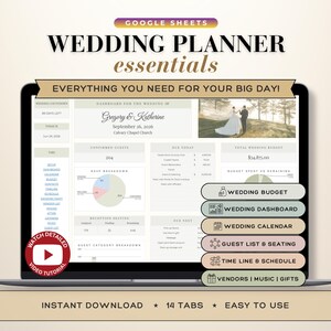 Wedding Planner Spreadsheet Google Sheet Interactive Wedding Template Bridal Organizer Budget Guests RSVP Guest Seating List Vendor Tracker