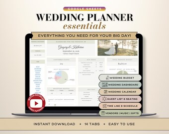 Wedding Planner Spreadsheet Google Sheet Interactive Wedding Template Bridal Organizer Budget Guests RSVP Guest Seating List Vendor Tracker