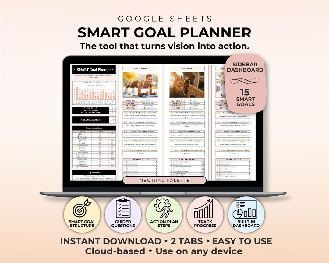 2026 New Year Resolution Google Sheet Goal Tracker Spreadsheet Yearly ...
