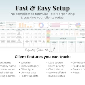 Client Tracker Google Sheet Template Freelance Tracker CRM Lead Tracking Small Business Client Management Spreadsheet Business Planner List image 3