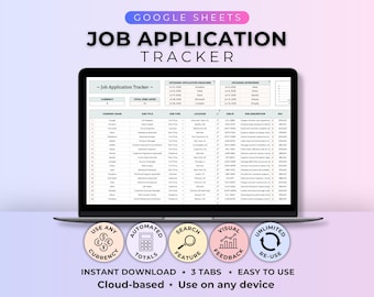 Job Application Tracker Career Planner Template Job Search Log Job Tracker Google Sheet Job Offer Tracker Dream Job Hunting Planner Sheet