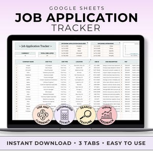Job Application Tracker Career Planner Template Job Search Log Job Tracker Google Sheet Job Offer Tracker Dream Job Hunting Planner Sheet