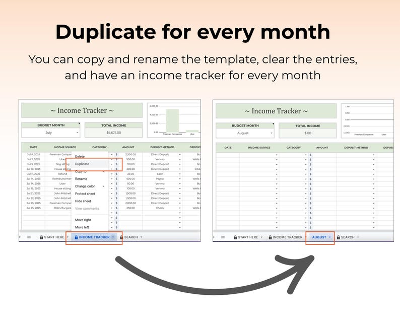 Income Tracker Spreadsheet Deposit Tracker Database Income Management ...