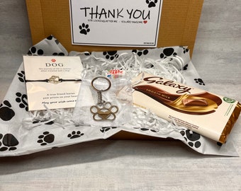 Thankyou for looking after our dog | letterbox gift | pet gift by post