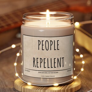 People Repellent Scented Soy Candle Funny Introvert Gift