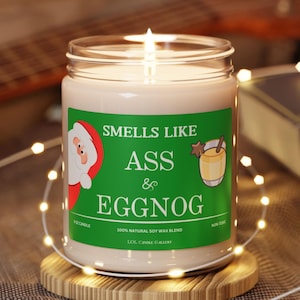 Smells Like Ass and Eggnog Kerstkaars Grappige kaarsen Humoristische cadeaus Grappige kaars Kerstkaarsen Grappig cadeau-idee Xmas Gag Gifts