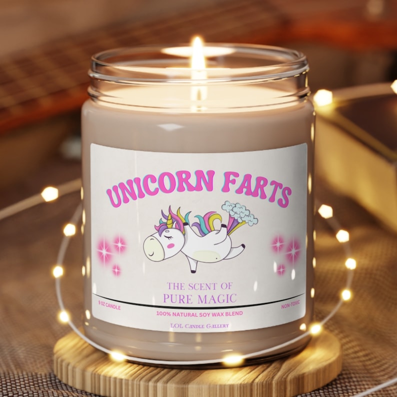 Unicorn Farts Candle Humorous Candle With Funny Saying Hilarious