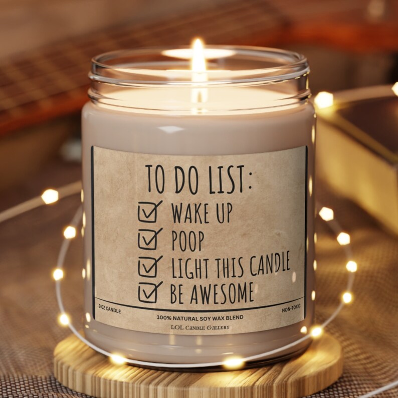To Do List Candle Humorous Candle With Funny Saying Hilarious Scented