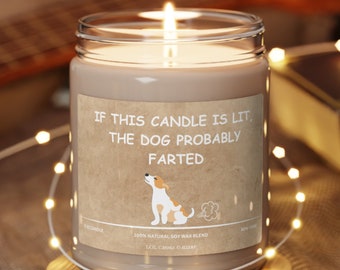 Dog Fart Candle Humorous Candle with Funny Saying Hilarious Scented Candle Funny Dog Fart Candle Gift for Dog Lover Gag Gift for Dog Lover
