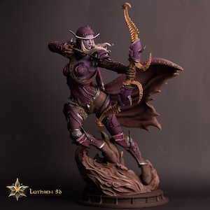 Sylvanas Windrunner 3D Printed Resin Figure - Hand-Painted - World of Warcraft Collectible