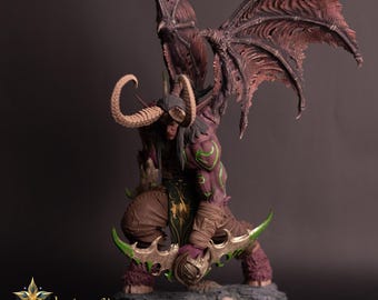 Illidan Stormrage 3D-geprint harsfiguur - handgeschilderd - World of Warcraft Collectible
