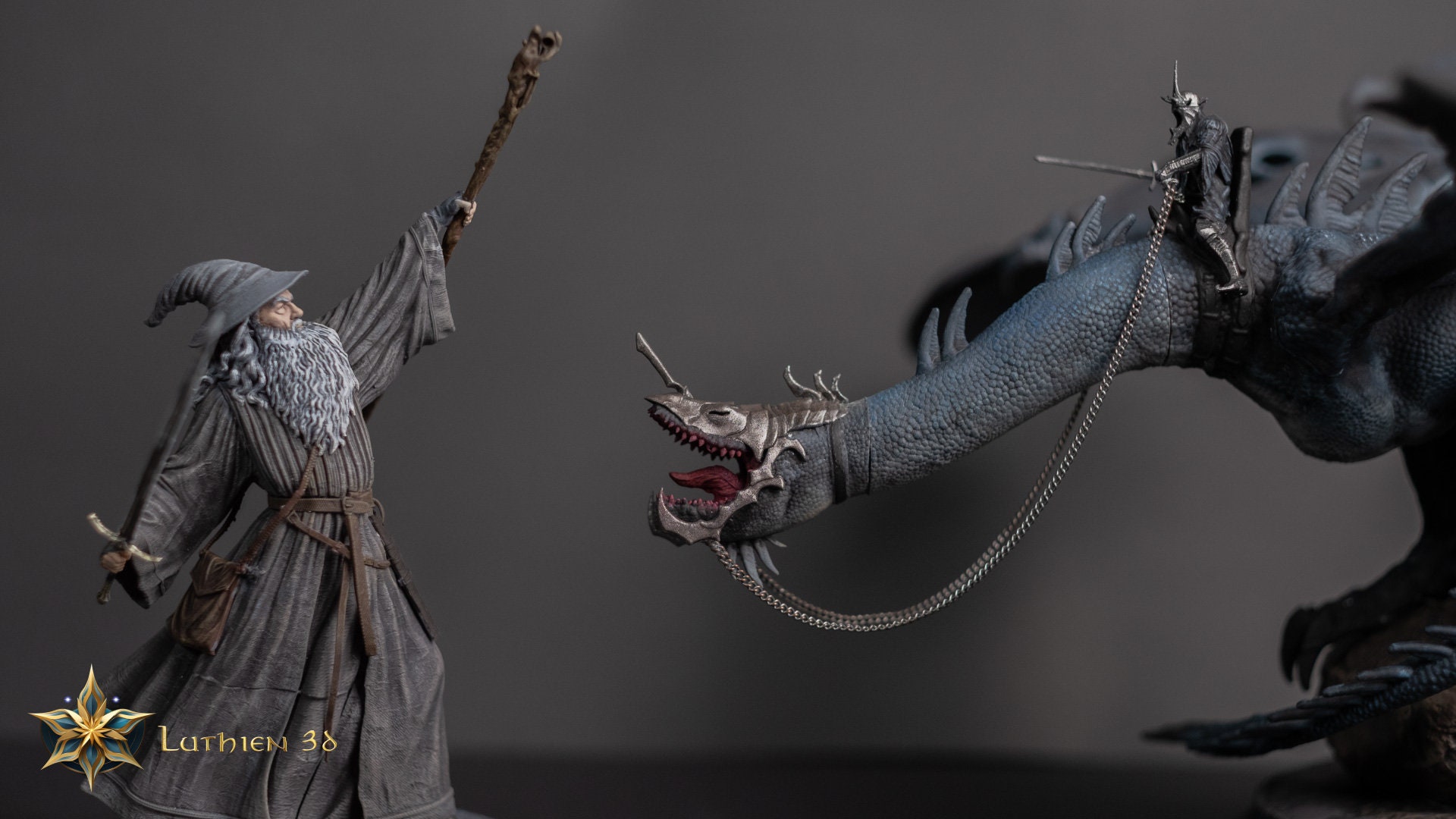 ロードオブザリング フィギュア Ruins with Fell Beast Statue Fell Beast Diorama Demi - Art Scale 1/20 - Lord of