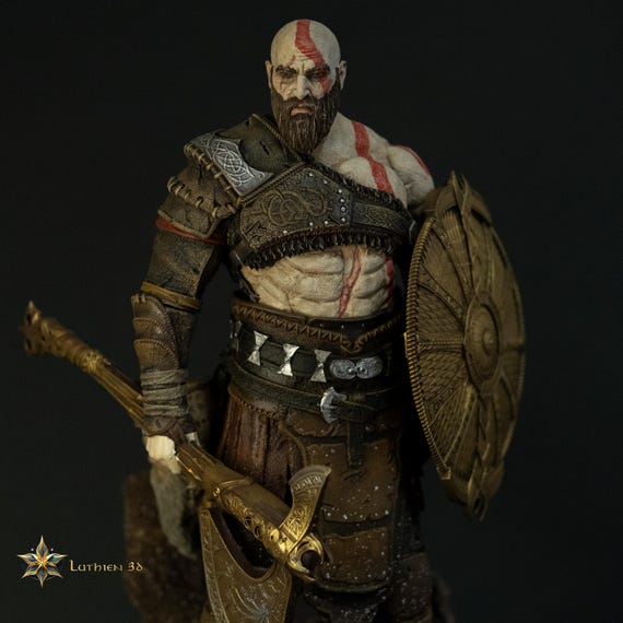 Kratos 3d Statue - God of War Figure - Hand-painted Masterpiece - Etsy