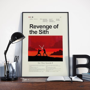 Revenge of the Sith (Star Wars Episode III) Inspired Mid-Century Modern Print | 12&quot;x18&quot; or 18&quot;x24&quot; Print only