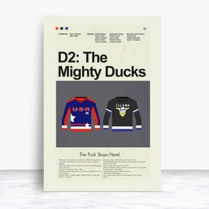 D2: The Mighty Ducks Inspired Mid-Century Modern Print | 12&quot;x18&quot; or 18&quot;x24&quot; Print only