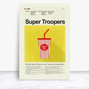 Super Troopers Inspired Mid-Century Modern Print | 12&quot;x18&quot; or 18&quot;x24&quot; Print only
