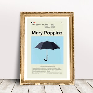 Mary Poppins Inspired Mid-Century Modern Print | 12&quot;x18&quot; or 18&quot;x24&quot; Print only